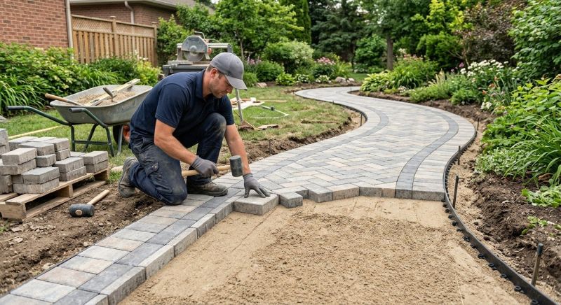 Sidewalk Pavers Installation in Boston, MA